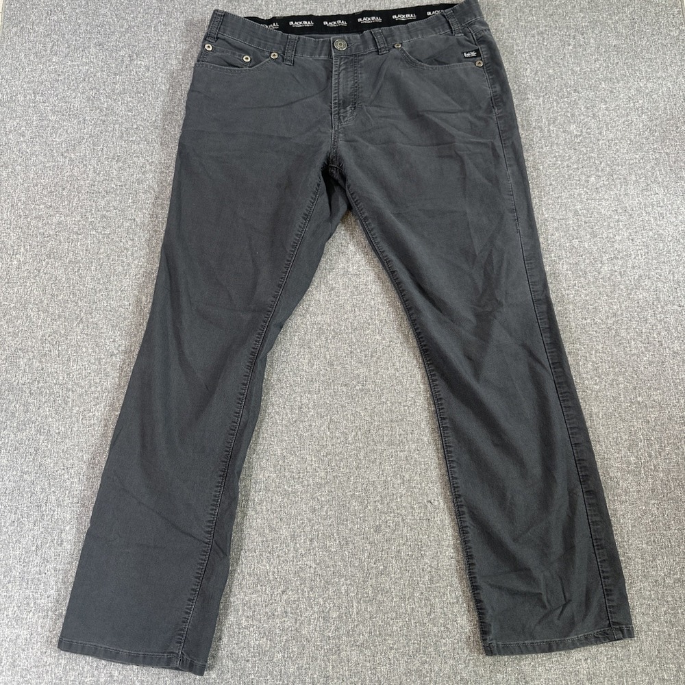 Black Bull Stretch Straight Leg Pants Men's Size 38x32 Charcoal Gray Casual Work